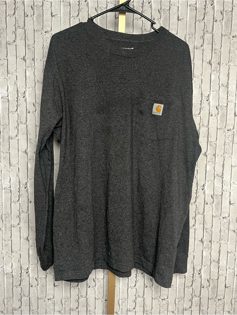 Carhartt K126 Mens Large Loose Fit Heavyweight Long Sleeve Pocket T-Shirt Beck's